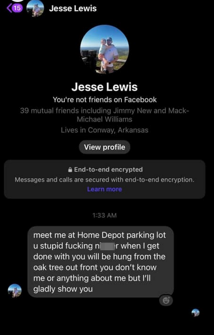 SnarkyMedia's tweet photo. Meet Jesse Lewis of Conway, AR. He works at Powers-HVAC in North Little Rock. #KlanWatch https://t.co/sPqnmCqJer