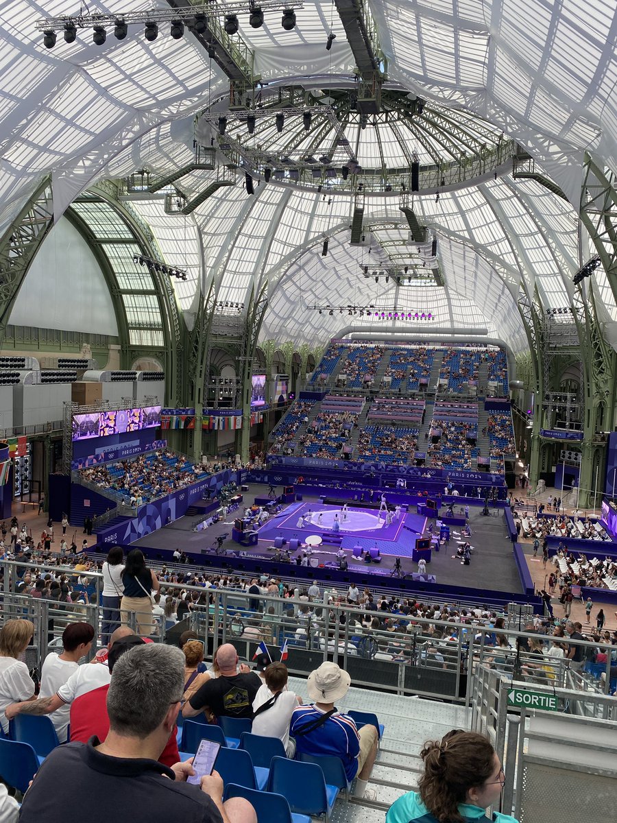 fellowprogress's tweet photo. I’m at the Taekwondo semi finals in Paris, it’s being held in the grand Palais - It’s thrilling and inspiring. #paris2024 https://t.co/lcpBMJibxs