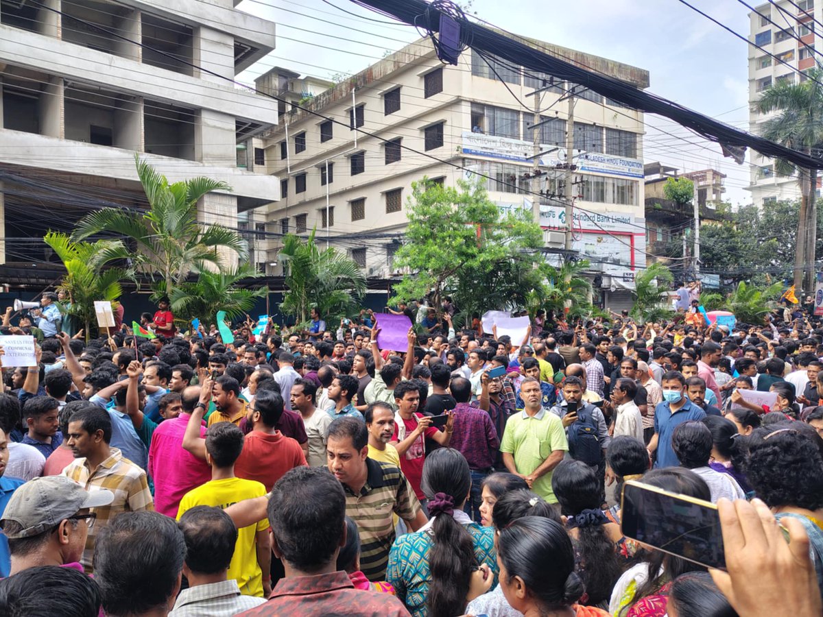 Save Bangladeshi Minorities (@savebdhindu) on Twitter photo Today's protest at Chiragi Hill, Chattogram against recent communal attacks on the Hindu minority in Bangladesh. Aug 10, 2024
<a href="/FarazPervaiz3/">Faraz Pervaiz</a> <a href="/TimesAlgebraIND/">Times Algebra</a> <a href="/visegrad24/">Visegrád 24</a> #SaveBangladeshiHindus #AllEyesOnBangladeshiHindus Today's protest at Chiragi Hill, Chattogram against recent communal attacks on the Hindu minority in Bangladesh. Aug 10, 2024
<a href="/FarazPervaiz3/">Faraz Pervaiz</a> <a href="/TimesAlgebraIND/">Times Algebra</a> <a href="/visegrad24/">Visegrád 24</a> #SaveBangladeshiHindus #AllEyesOnBangladeshiHindus