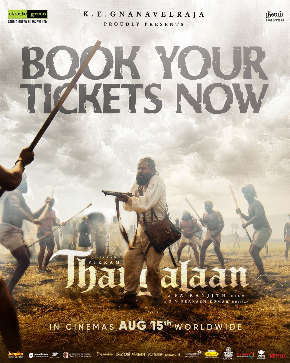 officialneelam's tweet photo. Rise Up for #Thangalaan Revelation!

Book your tickets and relive a part of our history 🤎

#ThangalaanFromAug15

#Thangalaan @Thangalaan @chiyaan @beemji @GnanavelrajaKe @StudioGreen2 #NeelamProductions @parvatweets @MalavikaM_ @gvprakash @NehaGnanavel @Dhananjayang @KvnProductions @SakthiFilmFctry @Tentkotta @APIfilms @homescreenent @MangoMassMedia @GokulamMovies @MythriRelease @shreyasgroup @NetflixIndia @jungleemusicSTH