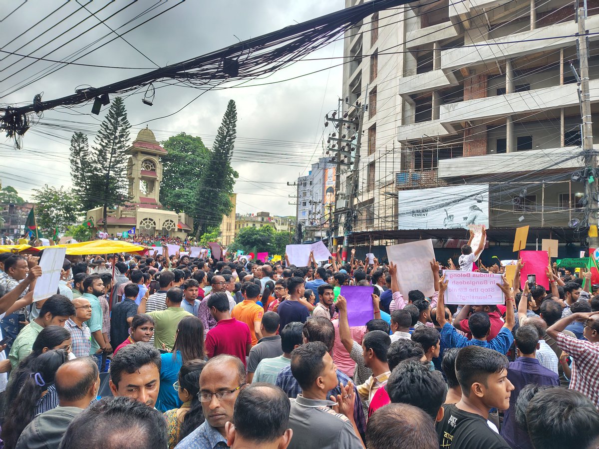 Save Bangladeshi Minorities (@savebdhindu) on Twitter photo Today's protest at Chattogram against recent communal attacks on the Hindu minority in Bangladesh. Aug 10, 2024
<a href="/FarazPervaiz3/">Faraz Pervaiz</a> <a href="/RepublicBangla_/">®️.বাংলা __ 𝗥𝗲𝗽𝘂𝗯𝗹𝗶𝗰 𝗕𝗮𝗻𝗴𝗹𝗮 (Fan)</a> <a href="/TimesAlgebraIND/">Times Algebra</a> <a href="/visegrad24/">Visegrád 24</a> #SaveBangladeshiHindus #AllEyesOnBangladeshiHindus Today's protest at Chattogram against recent communal attacks on the Hindu minority in Bangladesh. Aug 10, 2024
<a href="/FarazPervaiz3/">Faraz Pervaiz</a> <a href="/RepublicBangla_/">®️.বাংলা __ 𝗥𝗲𝗽𝘂𝗯𝗹𝗶𝗰 𝗕𝗮𝗻𝗴𝗹𝗮 (Fan)</a> <a href="/TimesAlgebraIND/">Times Algebra</a> <a href="/visegrad24/">Visegrád 24</a> #SaveBangladeshiHindus #AllEyesOnBangladeshiHindus