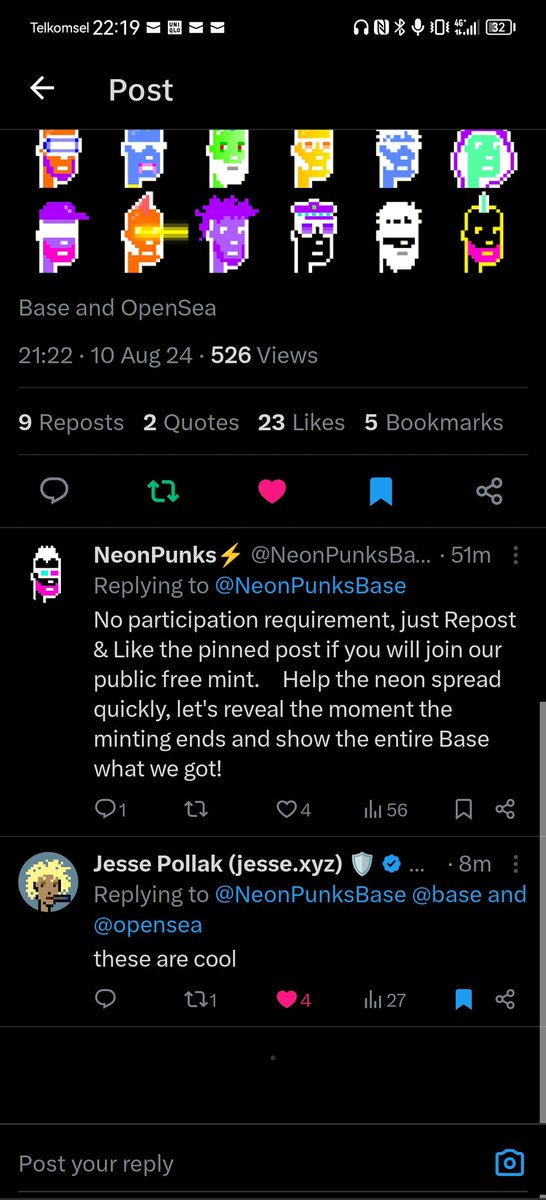 marrobbani's tweet image. Look who's in the comment section 👀 @jessepollak 

Probably nothing.... @NeonPunksBase #NeonPunks
