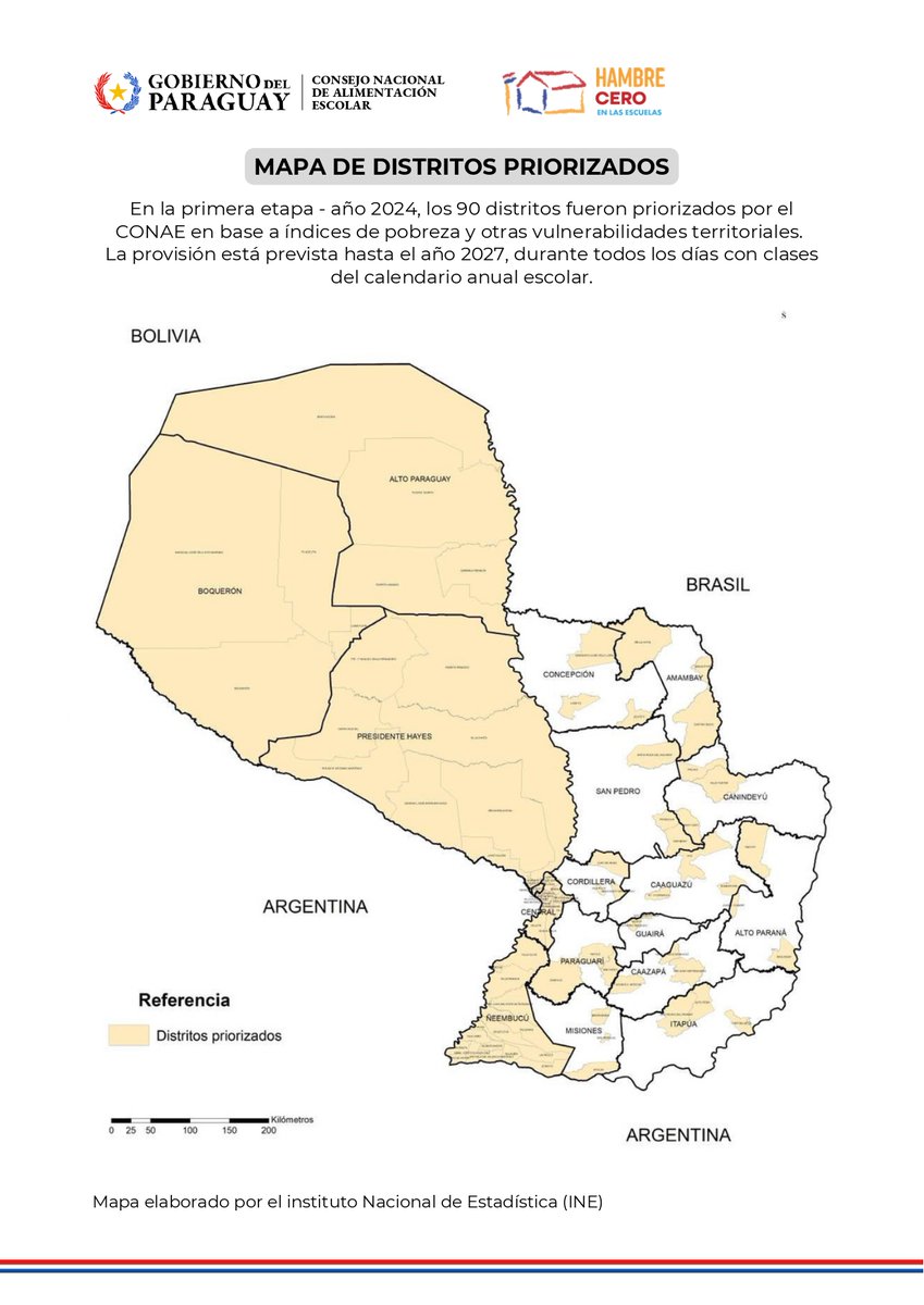 MDSParaguay's tweet image. Estos son los distritos en los que empezó el Programa Hambre Cero.
