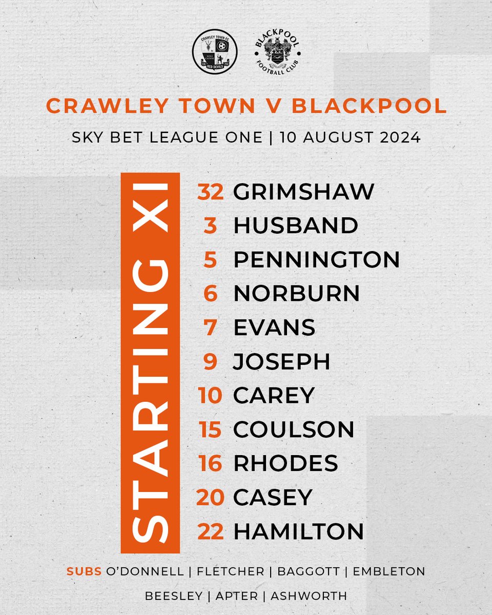 BlackpoolFC's tweet photo. Our first team of 2024/25.

🍊 #UTMP https://t.co/k1PDtWFQAu