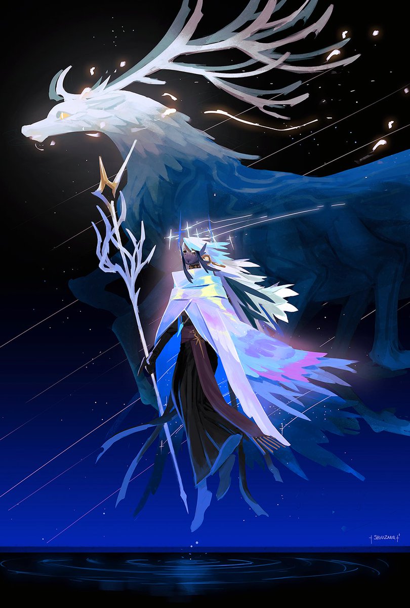 My star druid Sùje and his Draconic Spirit ✨
He grew quite a lot since we started the campaign..
