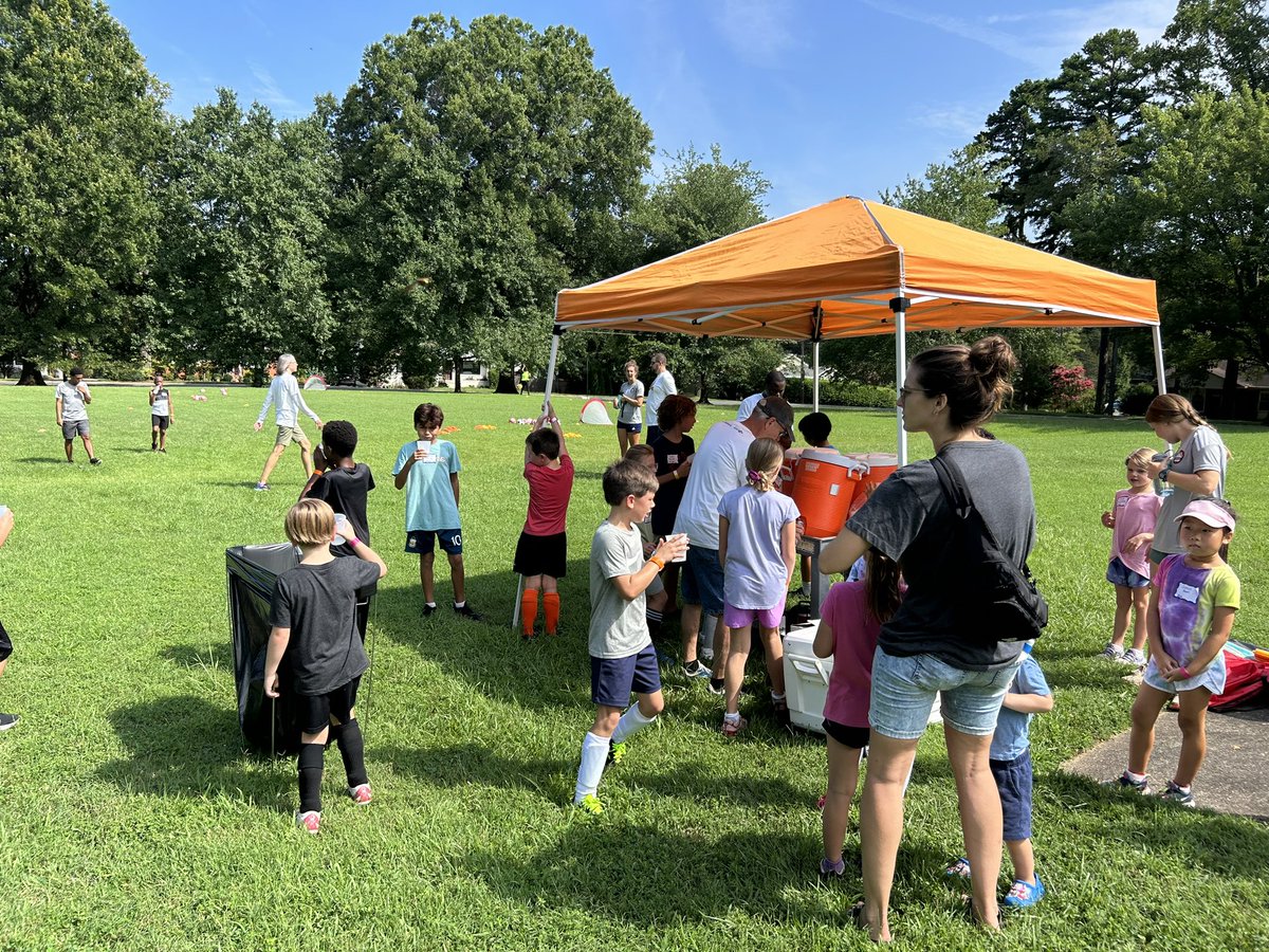 Wonderful #ServeNC soccer camp happening this morning in East #CLT. Great seeing Life Church, Providence Baptist, and Eastern Hills Baptist partnering with #charlotteeagles, Queen City Sports Camps, and Common Hope to serve kids and families. #OnMissionTogether #NCBaptist