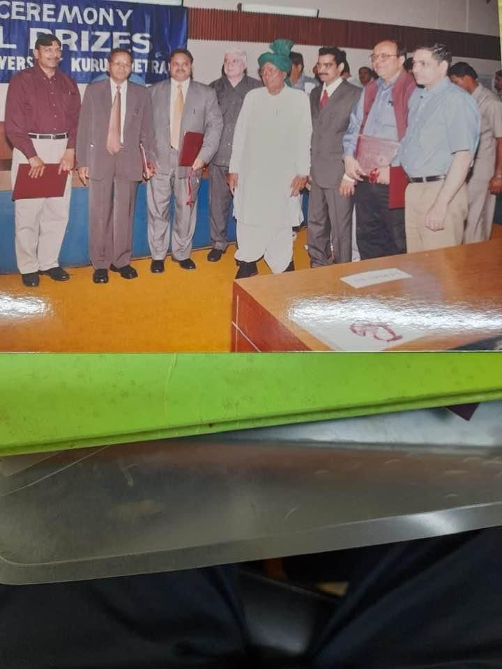 Receiving Goyal Award, chief Minister of Haryana, Om Prakash Chautala