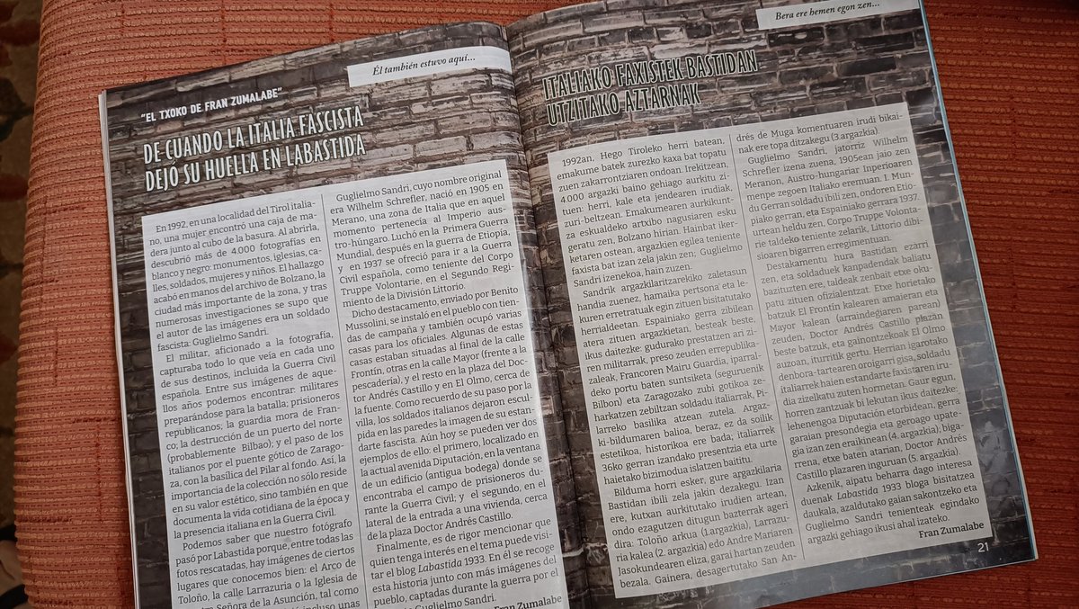 "De cuando la Italia fascista dejó su huella en #Labastida", una interesante ventana a la memoria en el programa de fiestas de Bastida que empiezan hoy.