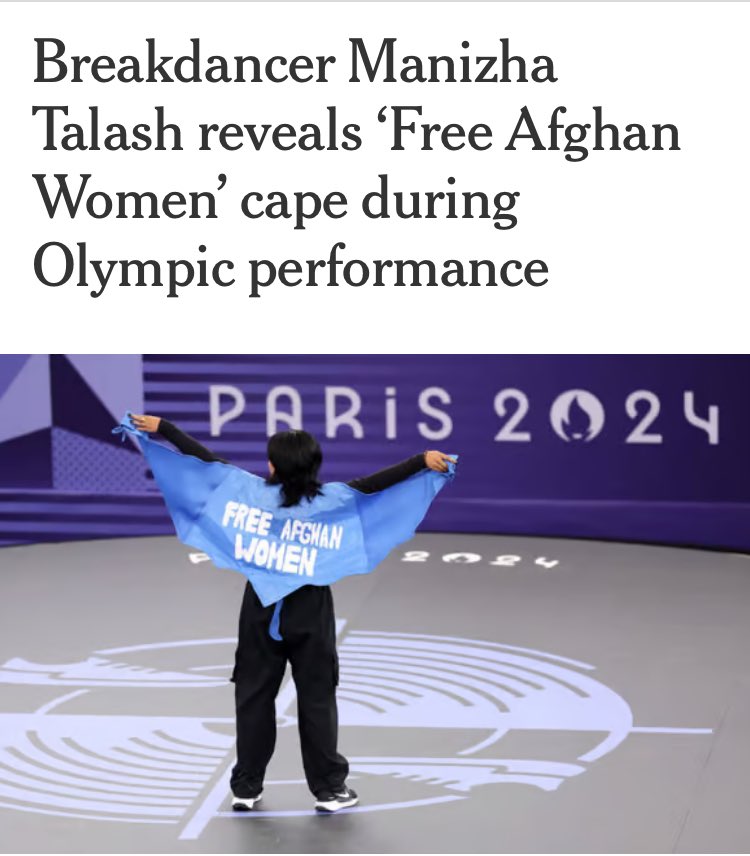 Esto sí que es ganar un oro #olímpico a pesar de haber sido descalificada por hacerlo. Ha sido un honor haber podido fotografiarla para el periódico The Guardian. 21 años llenos de coraje 💪🏽🥇🥇🥇#OlimpiadasParis2024 #ManizhaTalash #FreeAfghanWomen #breakdance #otrooro #Paris2024