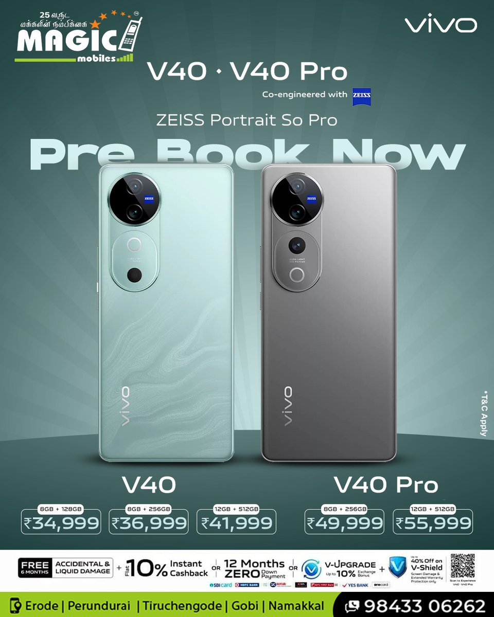 mobiles_magic's tweet photo. 💥Unbeatable price, unforgettable phone! VIVO V40 Pro Independence Day sale!💥
😇✨Don't Wait, Pre-book Today😇✨

✨✨ZEISS Portrait So Pro✨✨

Call Now : 98433 06262

#MagicMobiles #Erode #LimitedOffer #IndependenceDaySale #BestDeals #Vivo #V40 #VivoV40Pro https://t.co/G8onwGghAH