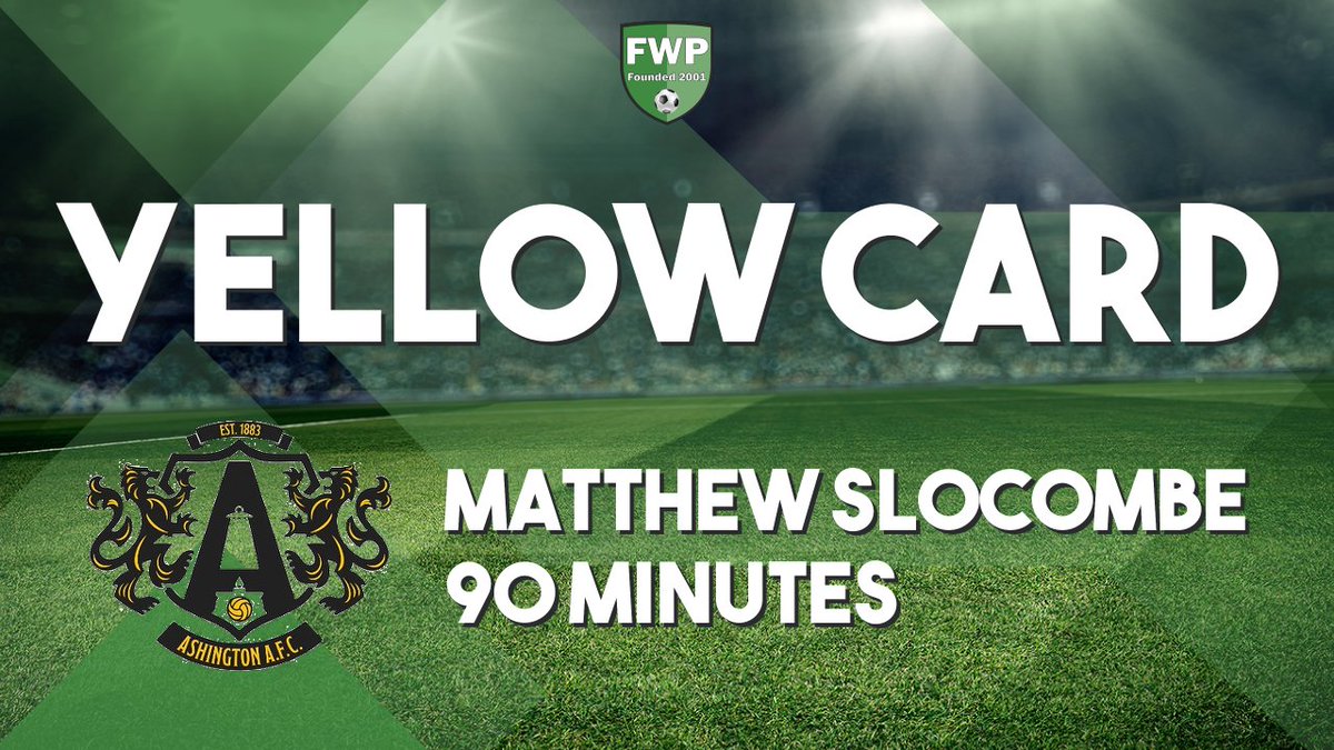 YELLOW CARD: Matthew Slocombe - Ashington AFC (90+2') <a href="/PitchingIn_/">Pitching In</a> fwp.co/rNZTQN