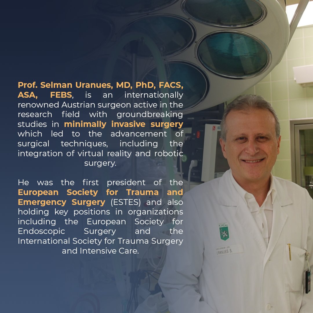 SURGICON2's tweet photo. 𝐏𝐫𝐨𝐟. 𝐒𝐞𝐥𝐦𝐚𝐧 𝐔𝐫𝐚𝐧𝐮𝐞𝐬, 𝐌𝐃, 𝐏𝐡𝐃, is a renowned Austrian surgeon and an expert in the field of minimally invasive surgery as well as visceral organ injuries and emergency surgery.
“𝐉𝐨𝐢𝐧 𝐮𝐬 𝐢𝐧 𝐁𝐮𝐜𝐡𝐚𝐫𝐞𝐬𝐭 to ignite your passion for medicine.” https://t.co/vbJSbzcoMl