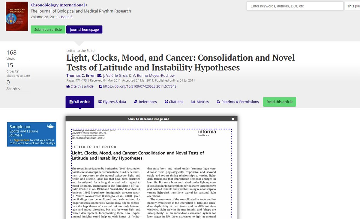 BlueLightDiet's tweet photo. The more STABLE your light cycles are, the less vulnerable you will be to mental illness and cancer etc.

What do you mean by "stable"?

A consistent light/dark cycle.

The closer you are to the equator the more consistent the light/dark cycle is....12 hours of light and 12 hours of dark each day with little change throughout the seasons.

The further you go from the equator, the more the seasons create an unstable light/dark cycle. For instance in winter you could have 18 hours of dark and 6 hours of light and then those number change a little each day on the way to the next season.

Then add in the other source of instability...modern life...and the ability to flip the electric switch and use artificial light to turn dark into light any night you want.

By the way....

All of this starts at birth. 

If you are born closer to the equator or in a strongly set light cycle like summer, you have a better chance of being less vulnerable to cancers and mental illness because your circadian system is "set" to be stronger.

So the further you are born from the equator or summer time, the more you must watch your circadian health and avoid disrupting it.

Move closer to the equator and really establish a consistent light/dark cycle.