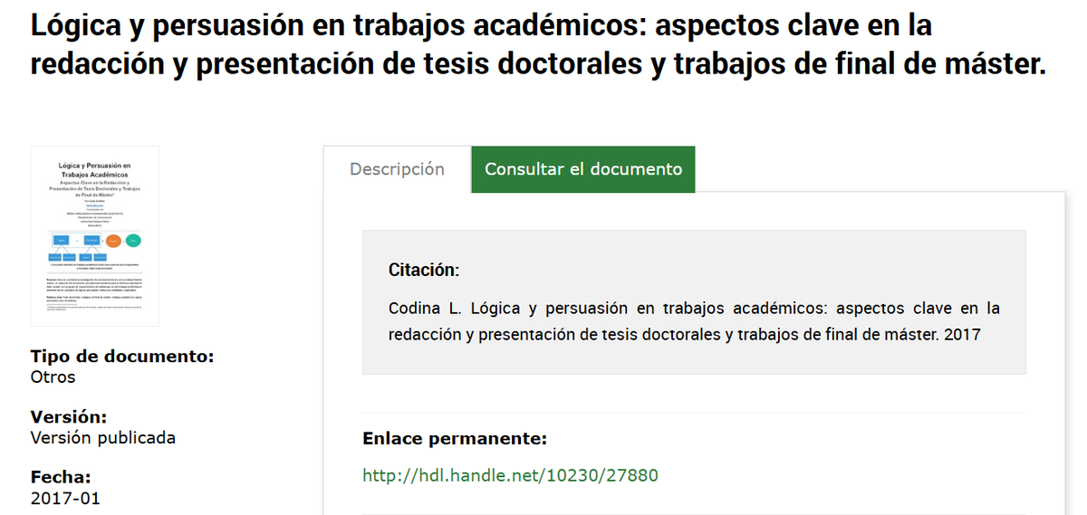 Lógica y persuasión en trabajos académicos: aspectos clave en la redacción y presentación de tesis doctorales y trabajos de final de máster
repositori.upf.edu/handle/10230/2…