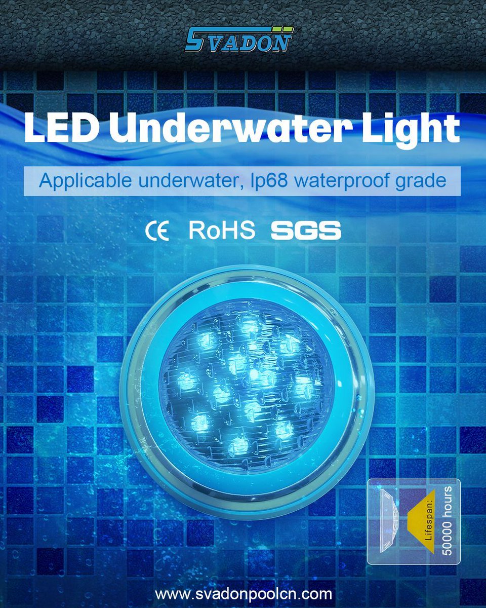 JoeyLeu64188999's tweet image. Svadon Underwater Light
    The light is suitable for underwater use and has IP68 waterproof function, the color of the light can be selected in single color/RGB color. light up the dark night, increase the atmosphere of the swimming pool. 

#underwaterlight #poolledlight