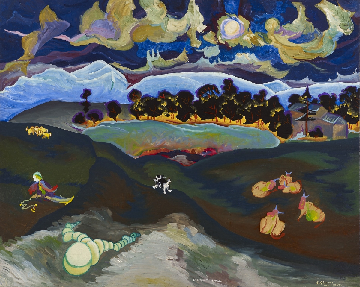 Edwin George Lucas was a Scottish artist who took inspiration from Surrealism, his work is unique in 20th century British art.

Read more 👉 artuk.org/discover/stori…

'Moonlit Walk' by Edwin George Lucas (1911–1990) © estate of Edwin George Lucas. 📷 <a href="/nhslothcharity/">NHS Lothian Charity 💙</a>