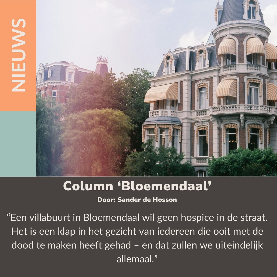 "Alsof doodgaan besmettelijk is en een hospice een bron van grote ellende. Alsof er continu lijkwagens af en aan rijden. Wat een onwetendheid over de dood en zorg voor stervende mensen."

Column 'Bloemendaal'

carend.nl/column/bloemen…