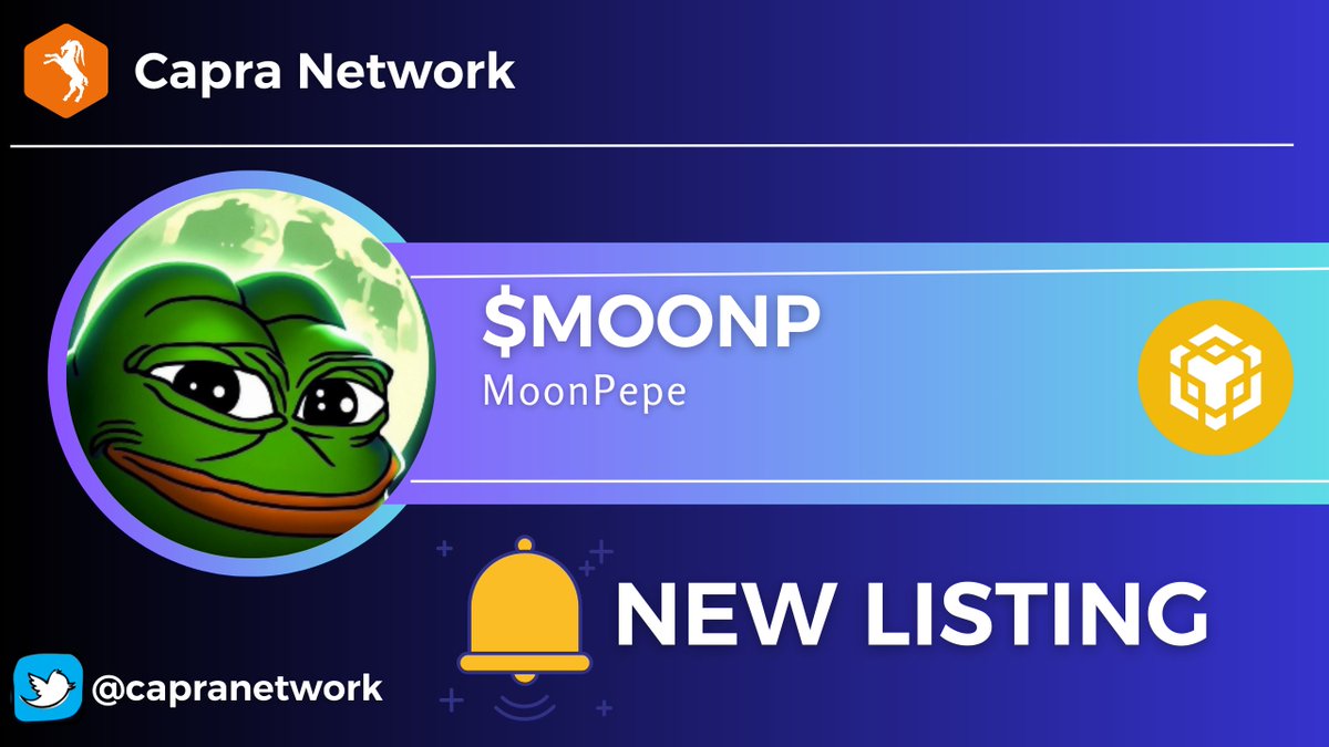 capranetwork's tweet image. 📢 New listing on #BSC

- MoonPepe | $MOONP

@MoonPepeLife

✅ Standard Listing

🔗 capra.network/bsc/?token=0xe…

#capra #Crypto