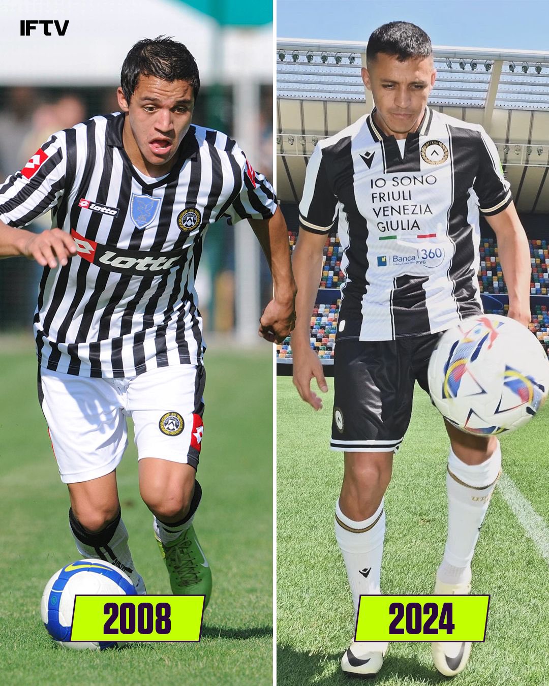 Italian Football TV on X: "Alexis Sanchez is BACK at Udinese ⚪️⚫️ 2008 -  Signed to Udinese at 19 years old 2011 - Made BIG move to Barcelona 2024 -  Returned to