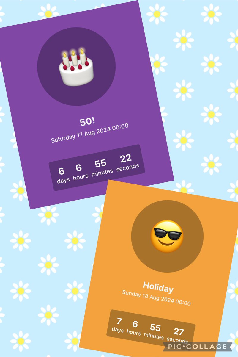 2 countdowns on the go 😁😁😁🎂😎