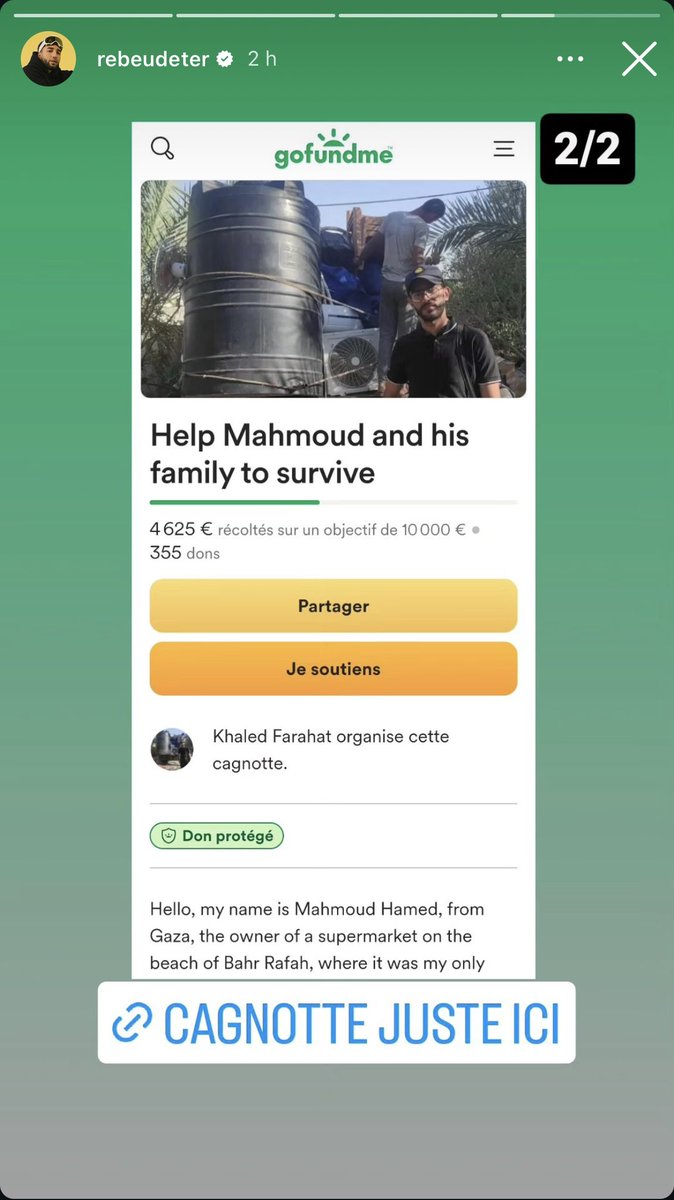 HopeF4Palestine's tweet photo. Merci à @Zack_Nani et @RebeuDeter de partager la cagnotte pour la Famille de Mahmoud Hamed 🤲🏼

🚨RETWEETEZ À VOTRE TOUR🚨 

https://t.co/jcttqo1IGZ

#Gaza #Palestine #FreeGazaFromIsraeINOW #FreePalestine #SaveGAZApeople #SaveGazaCivilians https://t.co/VtAu24UsOa