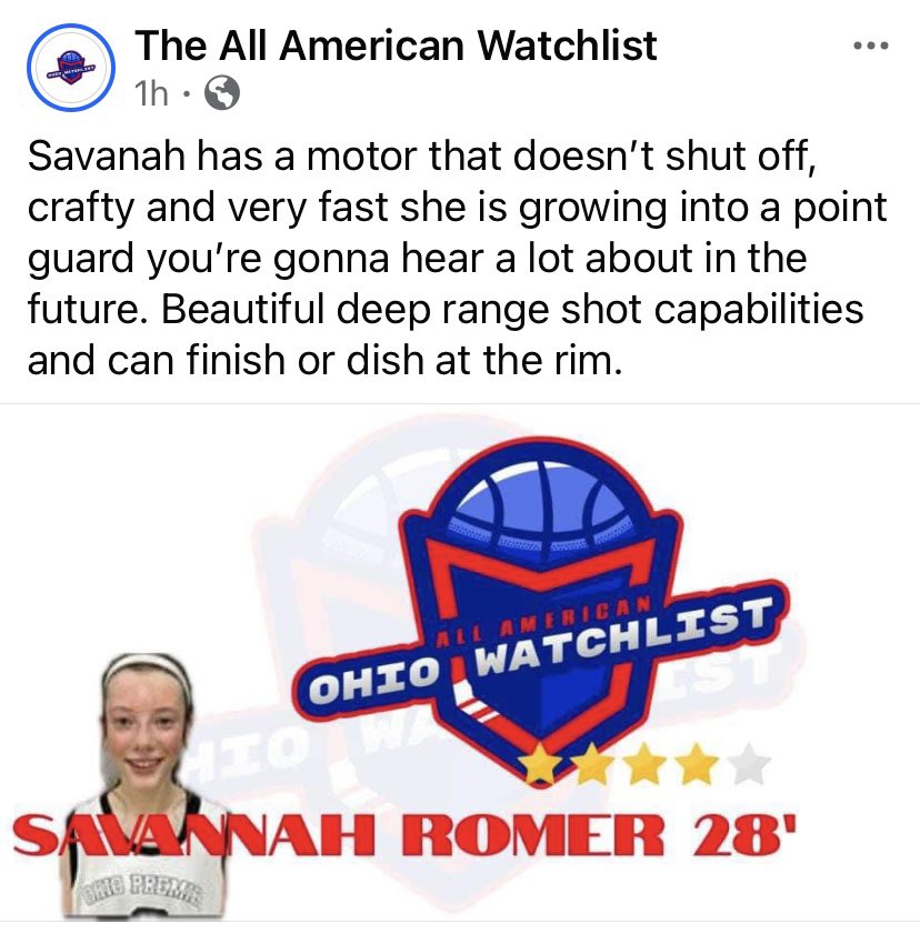 CoachBPatch's tweet photo. Best of luck today to @Savannah_Romer as she competes in the @risingbluestar1 @BlueStar30s @BlueStarMedia1 @OhioPremierBas1 @OPB2028 https://t.co/NHW8Hc10gf