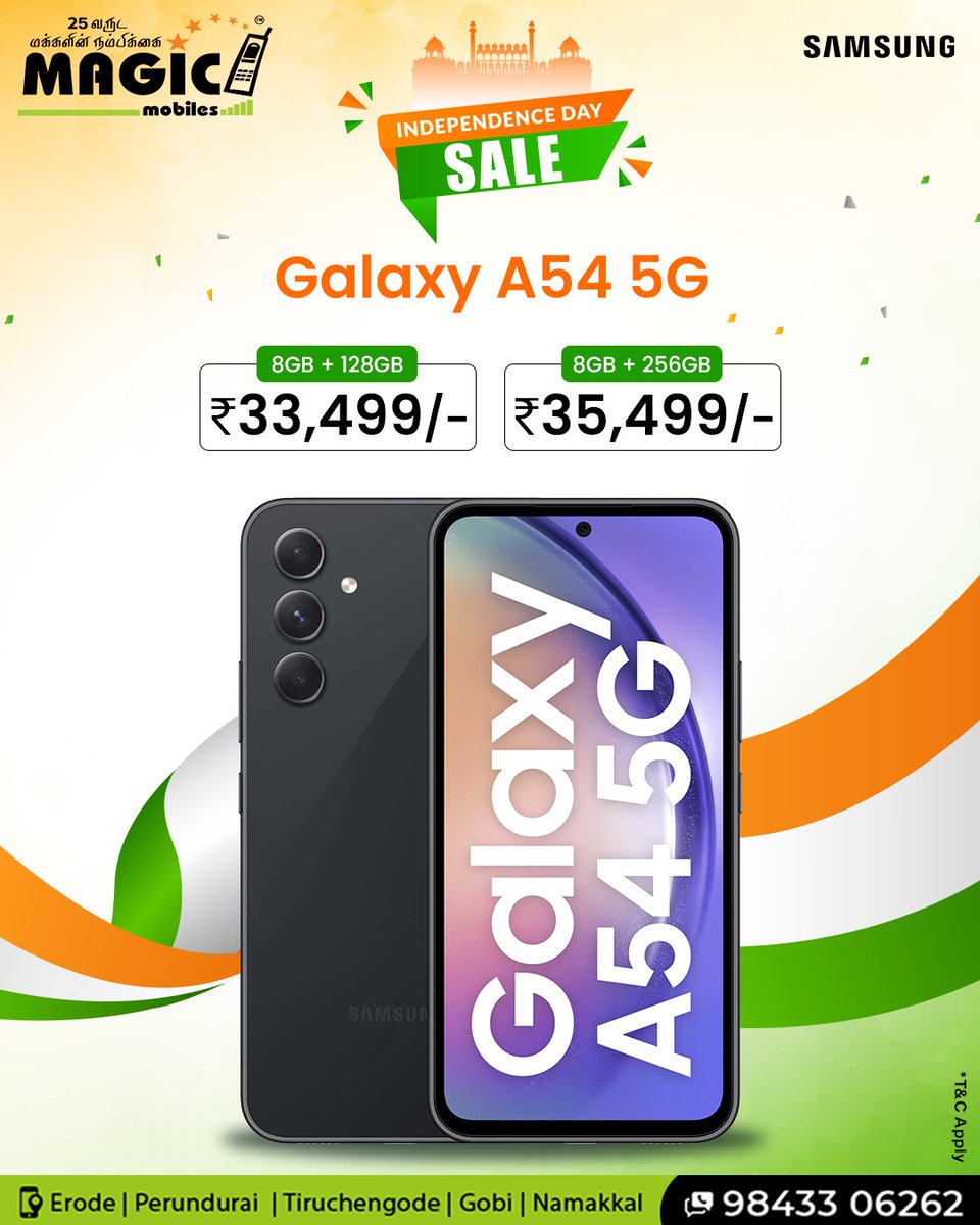 mobiles_magic's tweet photo. 🤩🤩Independence Day Exclusive Offers at MAGIC MOBILES🤩🤩

💥✨Exclusive deal for a limited time only💥✨
✨Offer Ends Soon, Don't Miss Out!!!✨
Call Now : 98433 06262
#Samsung #MagicMobiles #SamsungCare #LimitedOffer #IndependenceDaySale #BestDeal #Redmi #Vivo #SmartTv #Mobiles https://t.co/eEMPzVlknG