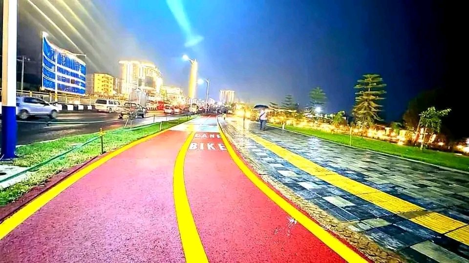 Addiss Ababa corridor development #an standarded walk ways,public furnitures and recreation centers, standadrded bikelanes, taxy beys , taxi and bus terminals and so many parking areas established . 
Dedicated disability lanes also made part of this inclusive smart mobility work