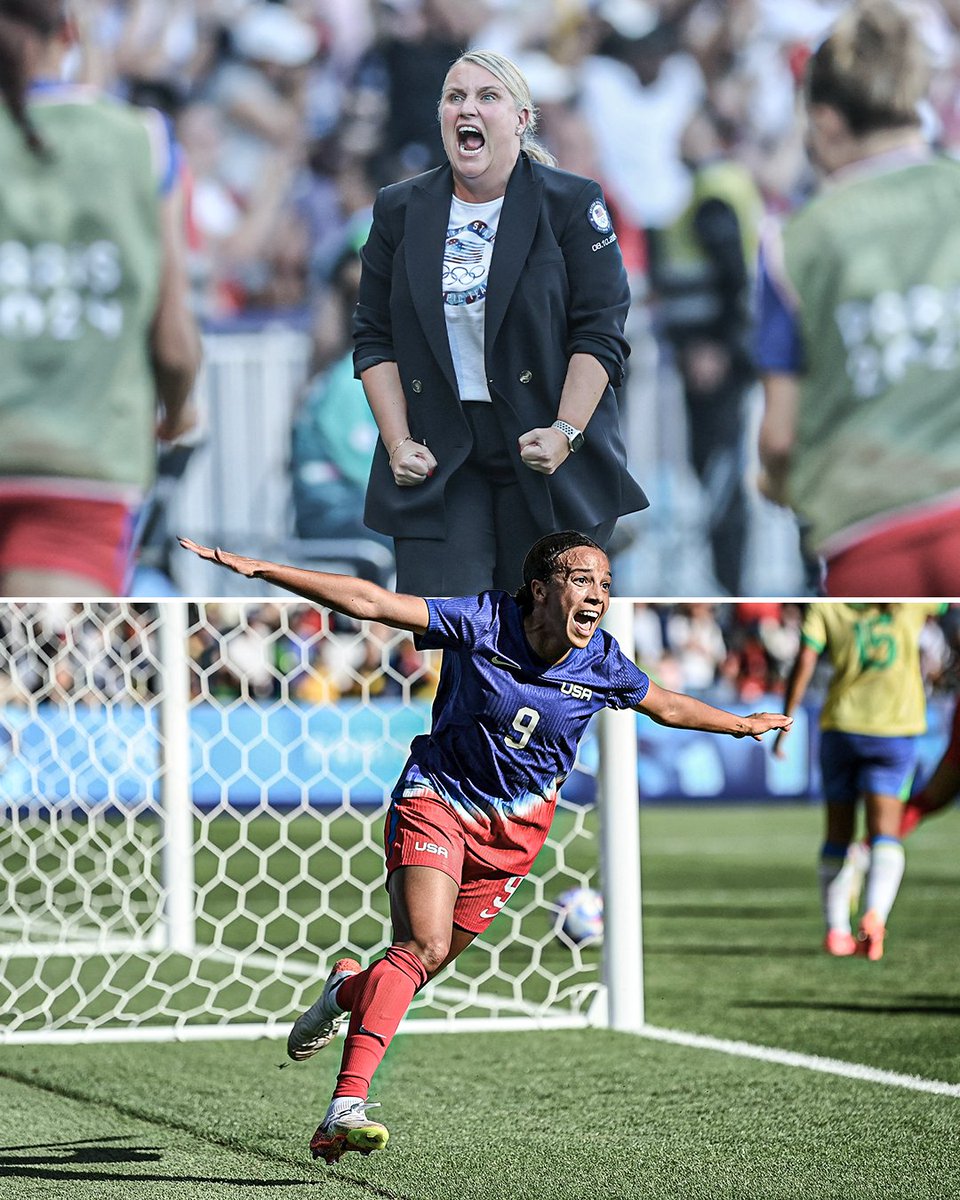 EMMA HAYES WAS PUMPED AFTER MAL SWANSON'S GOAL FOR THE USA 😤