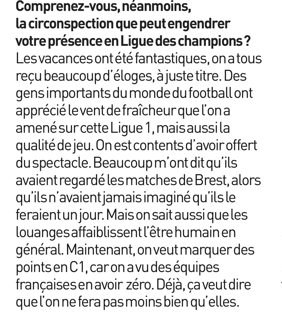 Eric Roy qui évoque la LDC que Brest va connaître cette saison avec un clin d'œil aux Marseillais 😂😭
