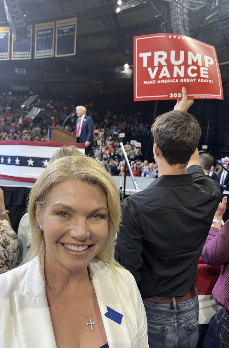 HeatherNauert's tweet photo. Montana was on fire for Trump / Vance. Media mocked him for traveling to a state w only 4 electoral votes but the story they missed is the hot Senate race @sheehyformt taking on career pol Jon Tester. This race is crucial for GOP to win control of Senate. Sheehy Trump crushed it https://t.co/CeUywysTLr