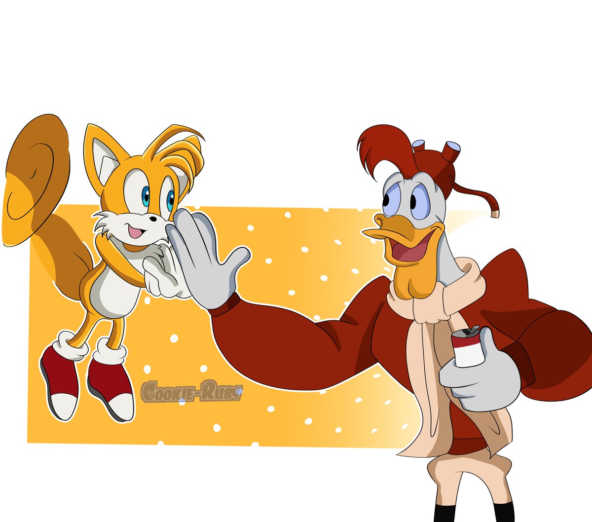 🦊 &amp; 🦆✈️ #TailsTheFox #sonicfanart #fanart #launchpadmcquack #disneyfanart #disney #myart #myartwork #SonicTheHedghehog #furryart #furryartist #sth
