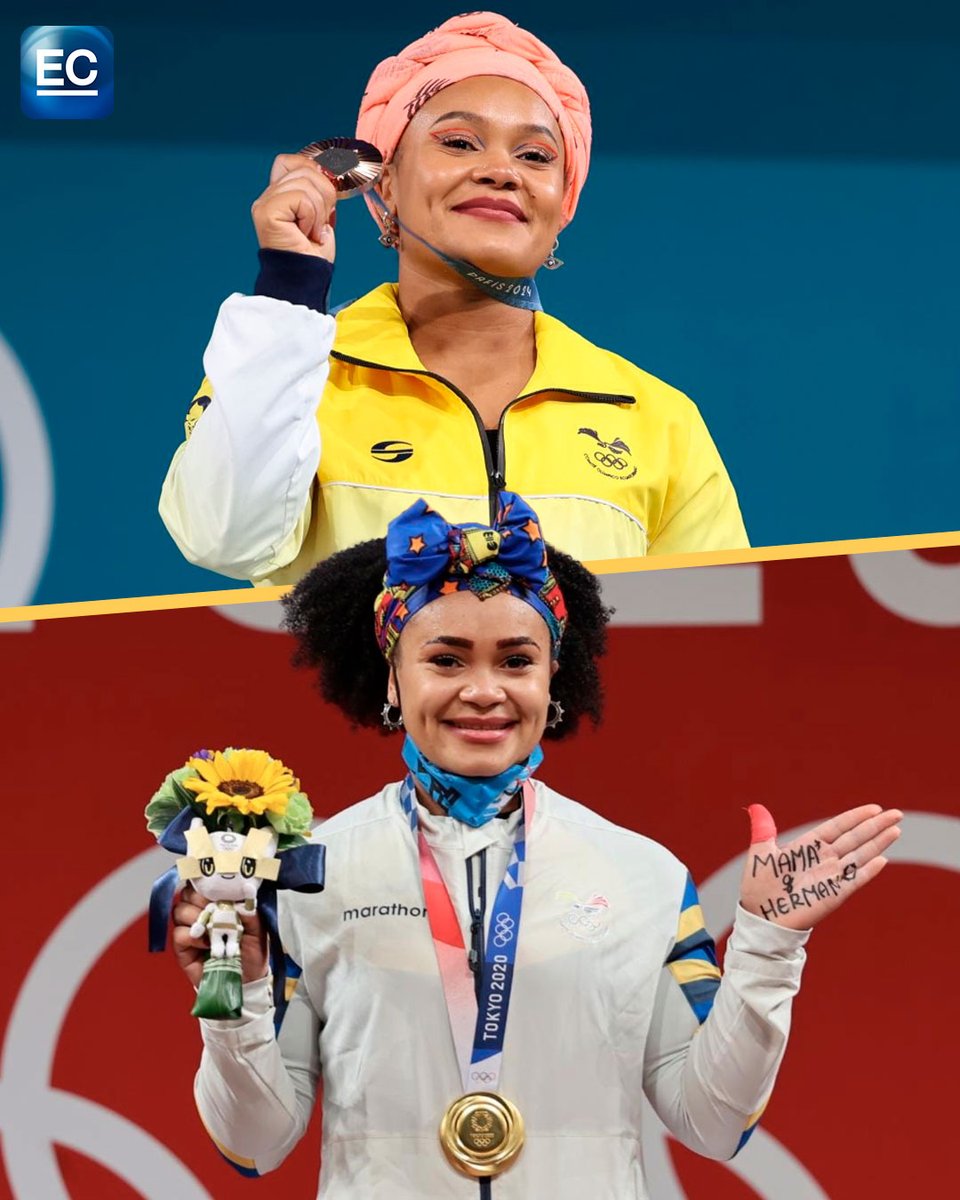 elcomerciocom's tweet photo. 𝙿𝚁𝙸𝙼𝙴𝚁𝙰 𝙼𝚄𝙹𝙴𝚁 𝙴𝙲𝚄𝙰𝚃𝙾𝚁𝙸𝙰𝙽𝙰 𝙴𝙽 𝚂𝙴𝚁 𝙳𝙾𝙱𝙻𝙴 𝙼𝙴𝙳𝙰𝙻𝙻𝙸𝚂𝚃𝙰 𝙾𝙻𝙸́𝙼𝙿𝙸𝙲𝙰 🇪🇨

🥇 TOKIO 2020
🥉 PARÍS 2024

NEISI DAJOMES, LA REINA 👑💛 https://t.co/g2w6VJZ1Vj