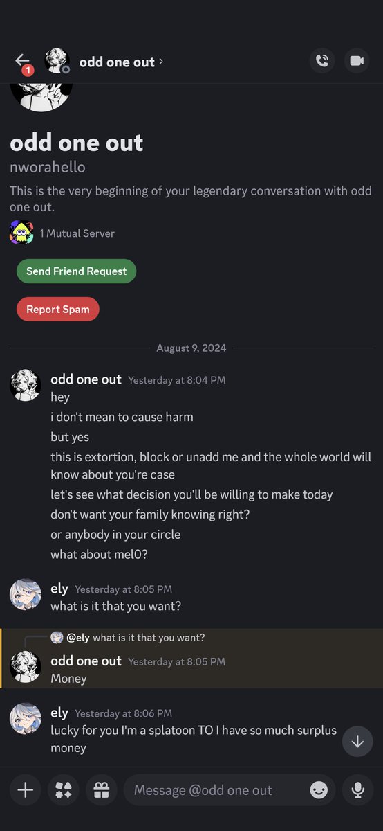 elymentalW's tweet photo. good morning!! ooh shit 

- no, I didn't assault Mel0 and you can see what he has to say in the quote 
- some1 reached out, extorting me about the situation
- splatsafety asked me to stall them for time so I said lots of stupid shit to them that will likely be posted later https://t.co/mSYxKRlyAV