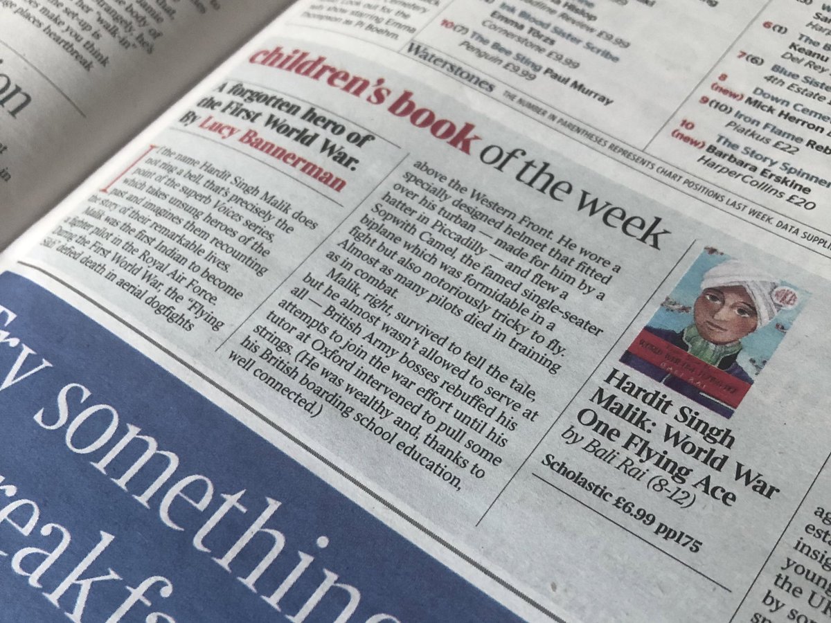 Scholastic UK (@scholasticuk) on Twitter photo Great to see the latest book in the “superb” Voices series, Hardit Singh Malik: World War One Flying Ace by <a href="/balirai/">bali rai</a>, featured as Children’s Book of the Week by <a href="/TimesLucy/">Lucy Bannerman</a> in <a href="/timesculture/">Times Culture</a>
thetimes.com/culture/books/… Great to see the latest book in the “superb” Voices series, Hardit Singh Malik: World War One Flying Ace by <a href="/balirai/">bali rai</a>, featured as Children’s Book of the Week by <a href="/TimesLucy/">Lucy Bannerman</a> in <a href="/timesculture/">Times Culture</a>
thetimes.com/culture/books/…
