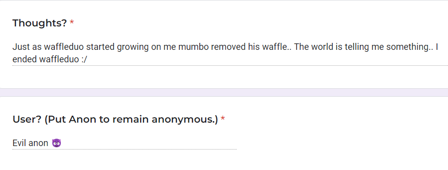 anon just MURDERED waffle duo... i won't forget this evil anon -🪹