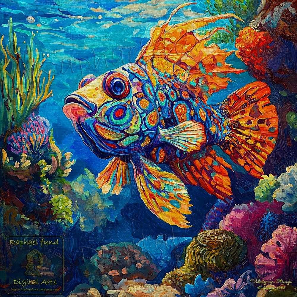 RaphaelFund2023's tweet photo. 🌊✨ Dive into the enchanting world of the #Mandarinfish, a mesmerizing ocean jewel
https://t.co/LPRIknHqJS

#OceanInspired #CoralReefMagic #MarineLifeArt #InteriorDesign #WallArt #FineArt #RoomDecor #oceancreatures #CharmingVie #artforsale #raphaelfund #artdecor https://t.co/GobqXjlbAP