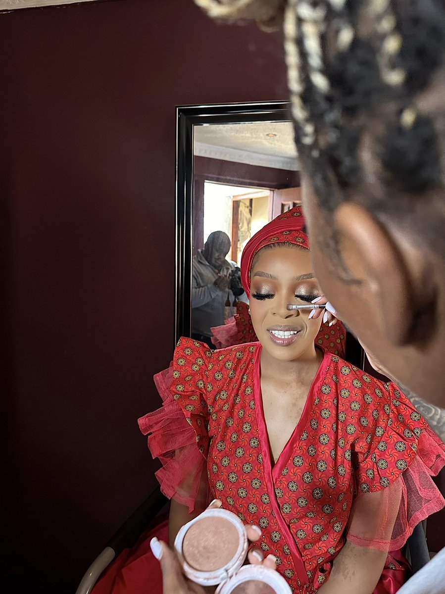 Makeup by me on the beautiful bride 👰🏽‍♀️ 
<a href="/JacintaNgobese/">Jacinta Ngobese🇿🇦</a>  0670827470 for bookings ♥️ #bridal #bridalmakeup #mua #durban #wedding