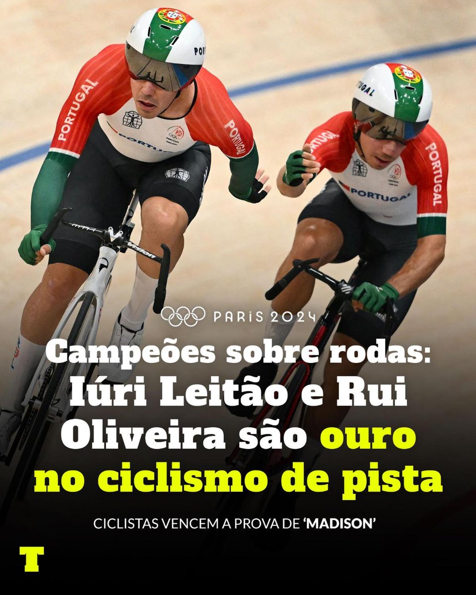 🔴 🇵🇹 🥇 OURO para Portugal! Iúri Leitão e Rui Oliveira são campeões olímpicos de 'Madison' no ciclismo de pista. Pela primeira vez na história, Portugal ganha um ouro fora do atletismo.

Leia mais: tribuna.expresso.pt/jogos-olimpico…