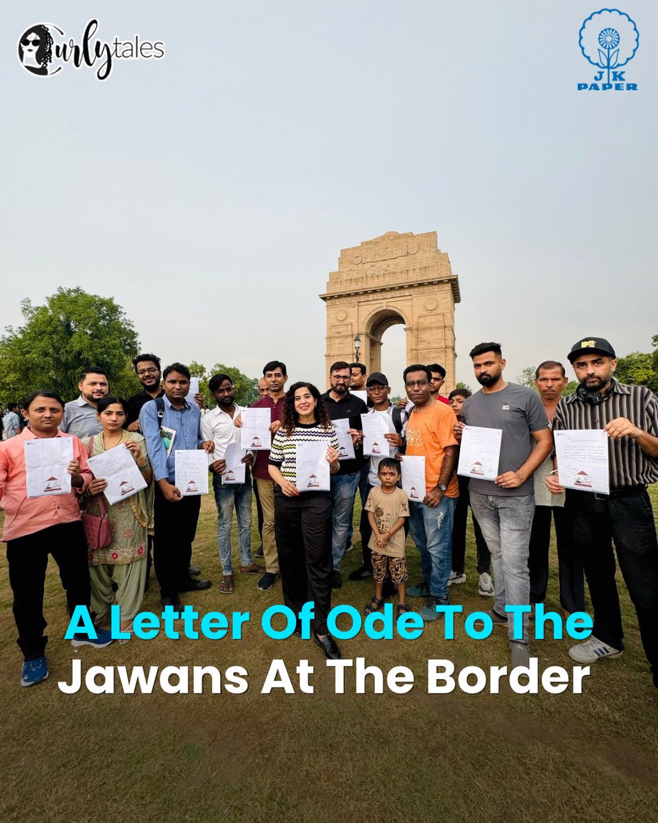 JKPaperIndia's tweet image. Write heartfelt thoughts to our brave Jawans as part of JK Paper &amp;amp; Curly Tales' nationwide campaign- Sandese Aate Hai. 

Please send your letters to Plot #1SP, 2nd Floor, Sector-27, Gurgaon, Haryana-122002. 

#JKPaper #SandeseAateHai #CurlyTales #SaluteToJawans

(1/2)