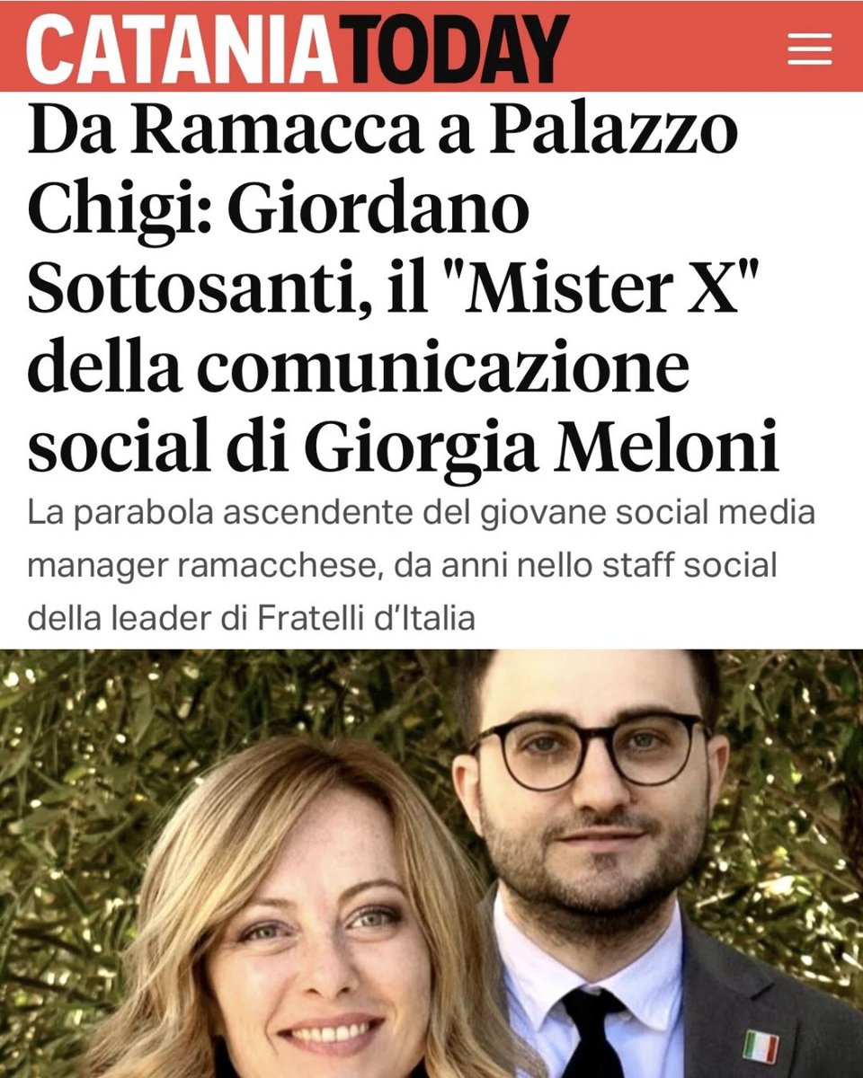 GiordanoSottosa's tweet photo. 📰 Ringrazio Catania Today per aver ricordato le mie radici, il mio percorso e soprattutto per aver citato le persone a cui devo tutto: i miei genitori e la mia famiglia. Se volete sapere qualcosa in più su di me e sul mio lavoro, date una letta 😉

👉 https://t.co/r7HDbMnaHR https://t.co/DG7JiXgIpB