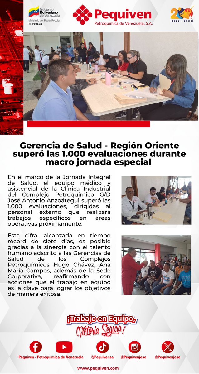 Demostrando que el trabajo en equipo es garantía de victoria 🇻🇪🏭 <a href="/PrensaPequiven/">Pequiven</a> <a href="/NicolasMaduro/">Nicolás Maduro</a> <a href="/TellecheaRuiz/">Rafael Tellechea</a> <a href="/nlaconchamolina/">@NLaConchaMolina</a> <a href="/hipcastrillo/">Hipocrate Castrillo</a> #pequiven