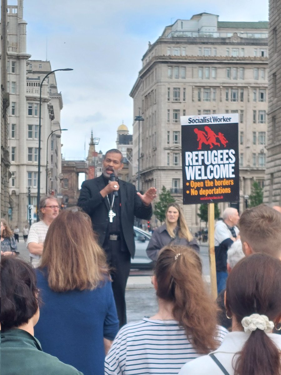#NoRoomForRacism rally today at the Pier Head, Liverpool.