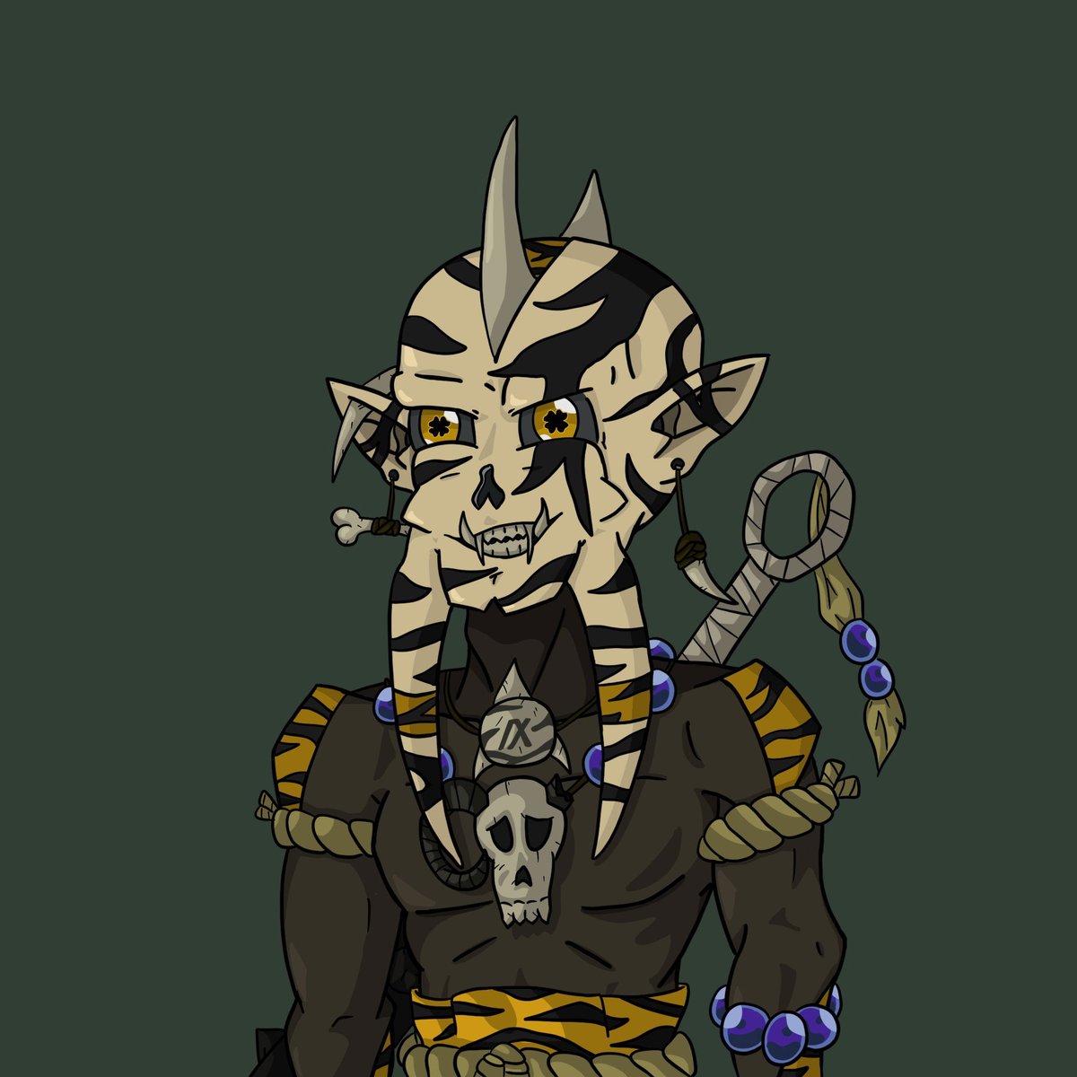 KundeBD's tweet image. @BigDaddyLich - creates cool NFTs! This lich was from American football playoffs a few years ago with the Bengals! 
@kaniworldalgo - algo game where you battle, hunt and buff your kani! My first kani! #Algorand #AlgoNFTs #AlgoGame