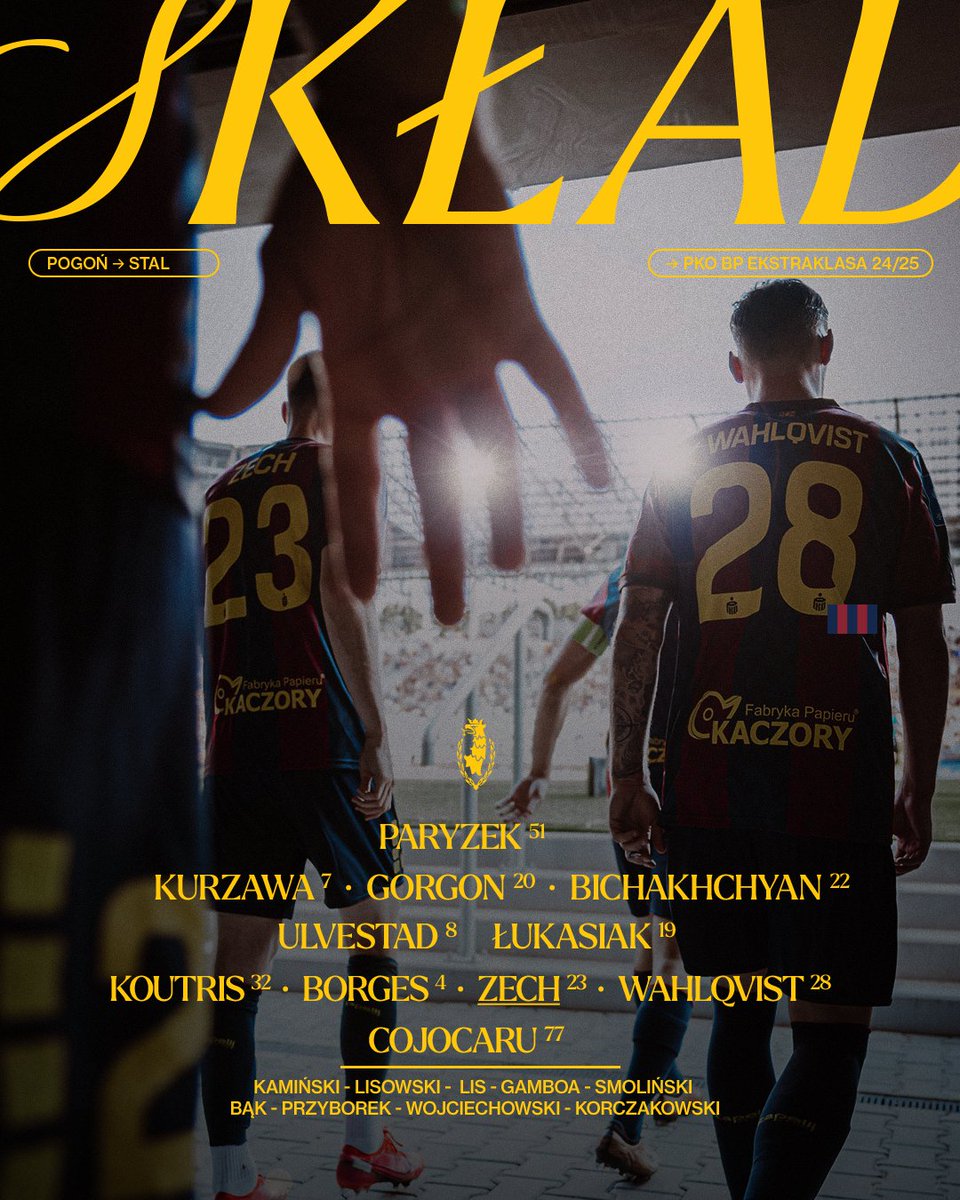 PogonSzczecin's tweet photo. W takim składzie zagramy w meczu ze Stalą Mielec! 📋
#POGSTM https://t.co/EzDUZHMXns