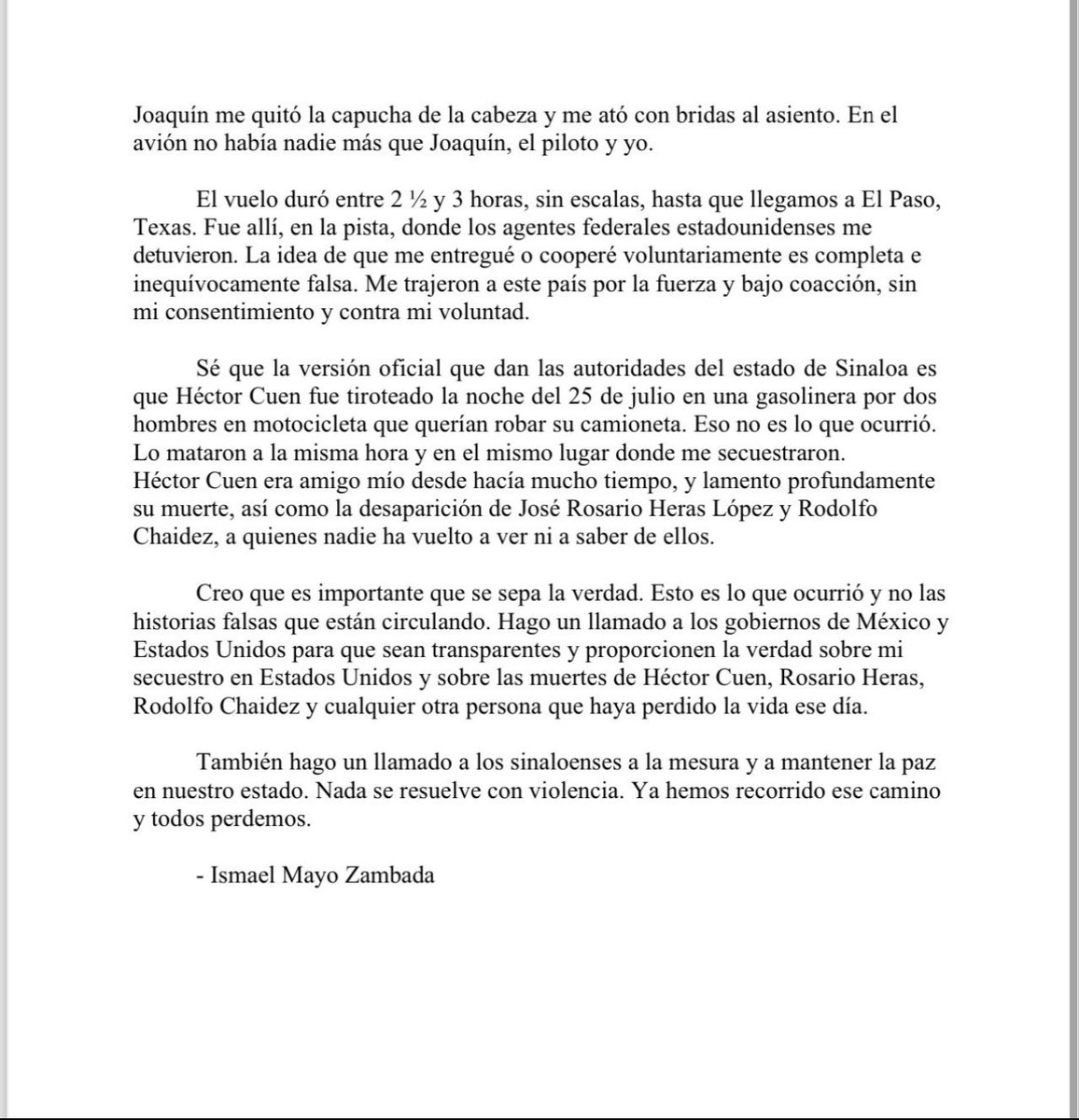 Primeras declaraciones del Mayo Zambada 

Iba a reunirme con <a href="/rochamoya_/">Rubén Rocha Moya</a> el gobernador de MORENA y me secuestraron. 

Comienzan a salir las ALIANZAS de los NARCOS con MORENA  

<a href="/lopezobrador_/">Andrés Manuel</a> pone en duda jajajajaj