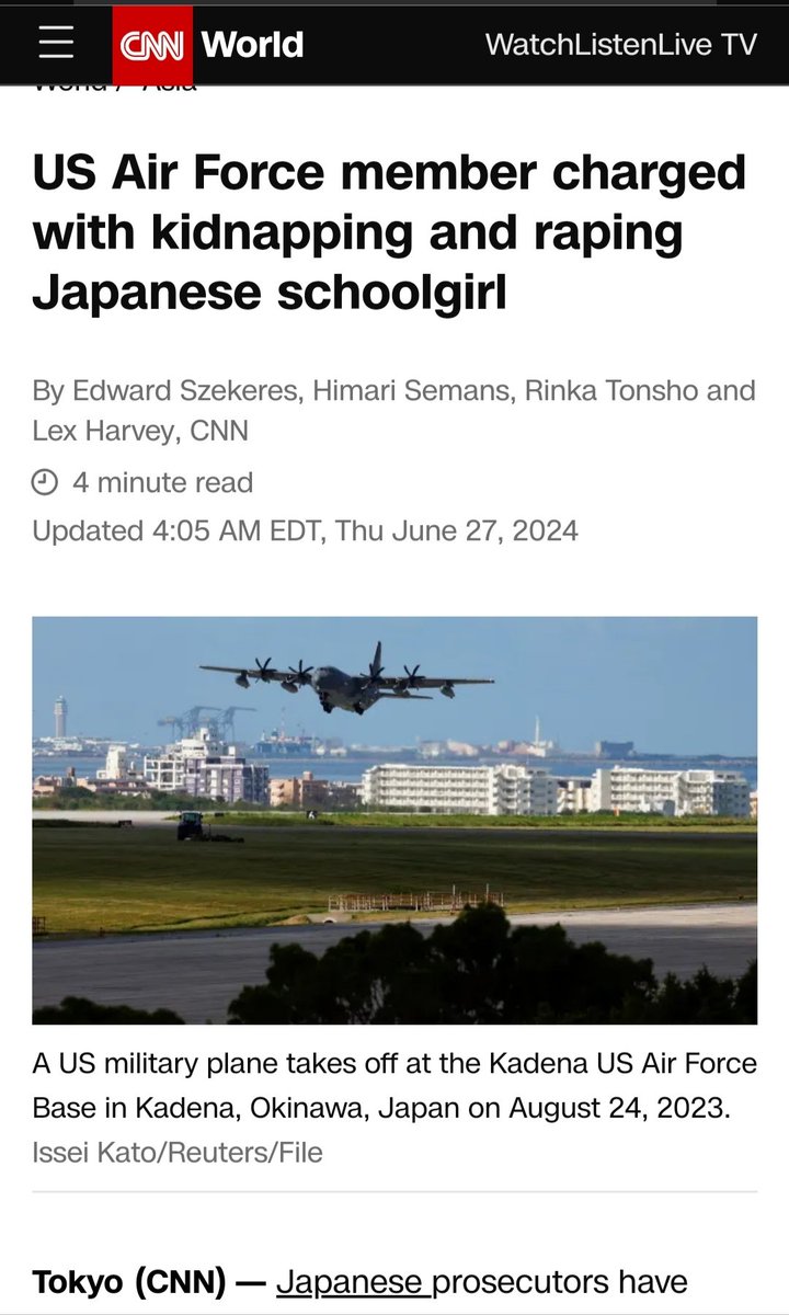 hello_12345_Hi's tweet photo. US Air Force member kidnaps Japanese School Girl #okinawa #Japan #usairforce #USA #school https://t.co/TDzcsYyoNb