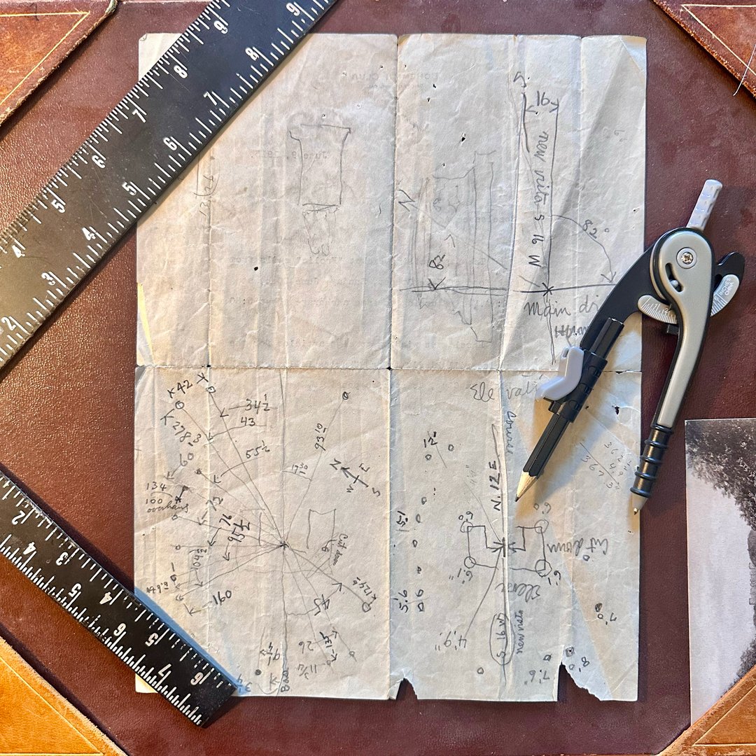 Newly revealed from the Filoli Archives! This hand-sketched document was made by Willis Polk, the original architect for the House. Sketched likely in June of 1915, Polk took transverse measurements of the house in 360°, with the front door/ portico as the center.