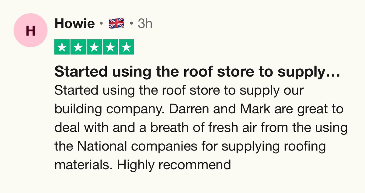 Another great review for The Roof Store. #bellshill #roofingmerchants #roofing #roofers
