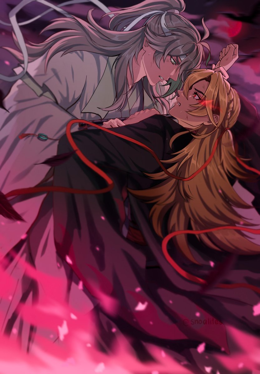 “Kaveh, come to Sumeru with me.”

Thank you for your prompt requesting “Haikaveh as Wangxian” donated by <a href="/corallis0n/">coral 🌸</a> for <a href="/hkvthm_action/">Haikavetham Gotcha For Gaza 🍉</a> !
Please go support the fundraising Haikavetham Gotcha event and donate to aid Palestine!

#haikaveh #mdzs